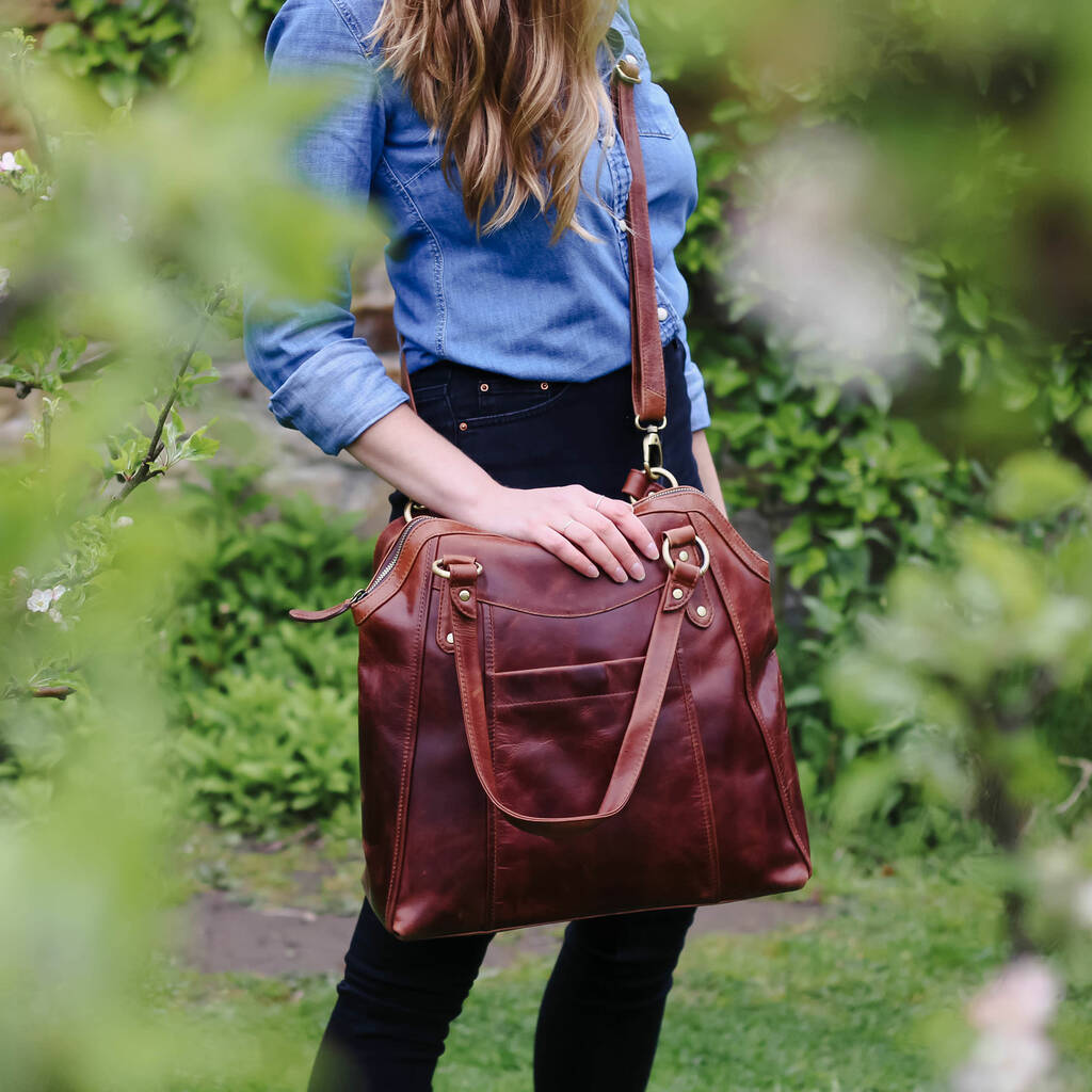 Chelsea Large Leather Slip Pocket Shopper Tote By The Leather Store ...