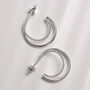 Sterling Silver Twist And Shout Stud Hoops, thumbnail 1 of 6