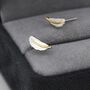 Sterling Silver Dainty Feather Stud Earrings, thumbnail 1 of 11