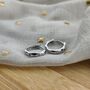 Sterling Silver Hexagone Wave Zircon Hoop Earrings, thumbnail 5 of 8