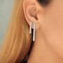 Sterling Silver Long Tennis Earrings, thumbnail 4 of 6
