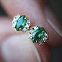 Green Quartz Cluster Stud Earrings, thumbnail 1 of 5