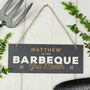 Personalised Barbeque Grill Master Slate Hanging Sign, thumbnail 1 of 5