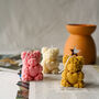 Teddy Bear Holding Heart Candle, thumbnail 1 of 6