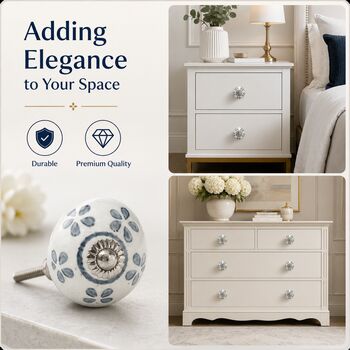 Round Shaped Misty Bloom Ceramic Drawer Knob, 2 of 9