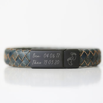 Gifts For Him Personalised Leather Bracelet, 2 of 10