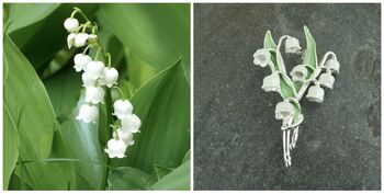 Lily Of The Valley White Flower Brooch, 5 of 6