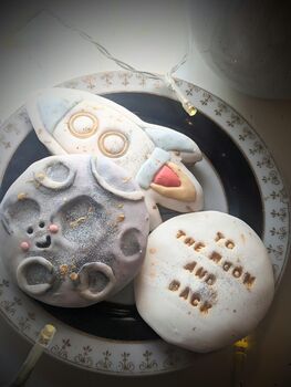 Personalised To The Moon And Back Hand Iced Biscuit Gift Box Fathers Day Gift, 2 of 9