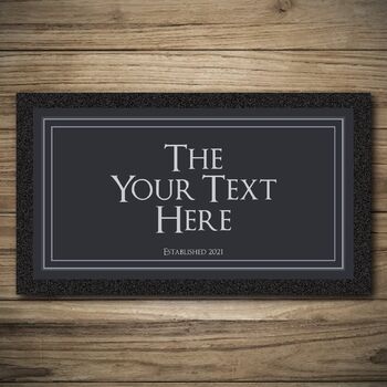 Personalised Bar Runner And Coasters Modern Grey, 3 of 8
