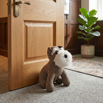 Luxury Schnauzer Dog Herringbone Doorstop, 2 of 4