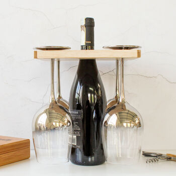 Personalised Wine Bottle And Glasses Holder, 3 of 6