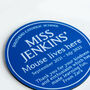 Personalised Blue Plaque Mouse Mat Gift For Teacher, thumbnail 3 of 4