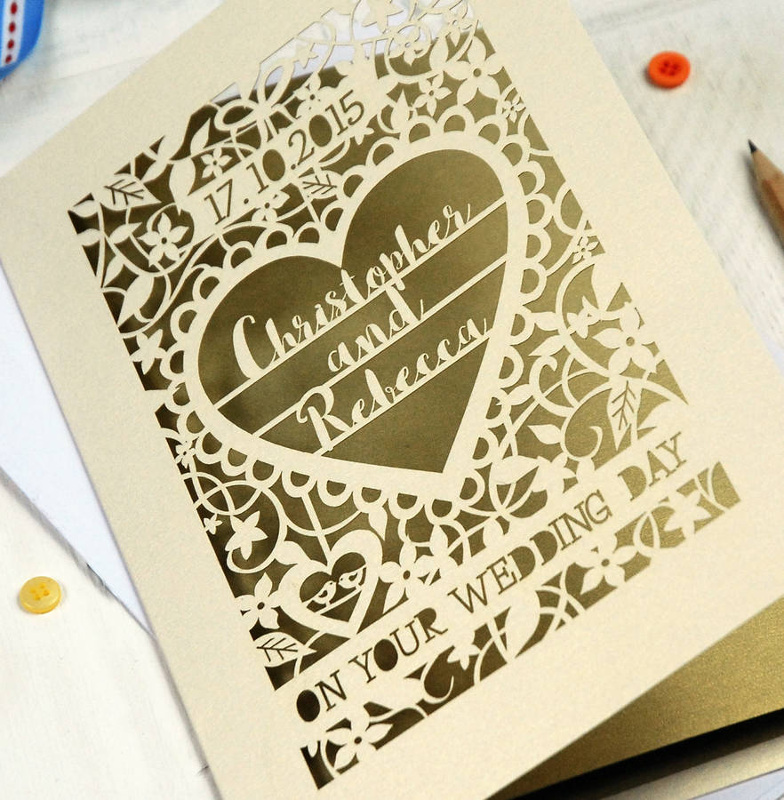 personalised papercut 'on your wedding day' card by pogofandango ...