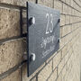 Personalised Scroll Slate House Number Sign, thumbnail 2 of 2