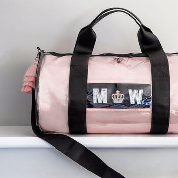 Pvc Kit Bag With Personalised Pale Pink Satin Liner, 5 of 5