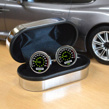 Speedometer Design Personalised Cufflinks, 2 of 4