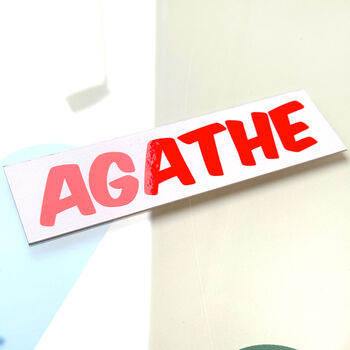 Handmade Name Sticker Personalised Fluorescent Vinyl, 4 of 6