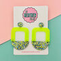 Larger Than Life Geometric Glitter Earrings *More Colours Available*, thumbnail 2 of 2