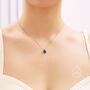 Genuine Lapis Lazuli Pear Necklace In Sterling Silver, thumbnail 1 of 12