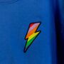Royal Blue Kids Embroidered Lightning Bolt Sweatshirt, thumbnail 5 of 5
