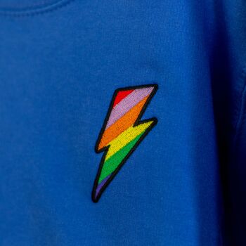 Royal Blue Kids Embroidered Lightning Bolt Sweatshirt, 5 of 5