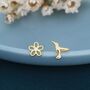 Mismatched Hummingbird And Flower Stud Earrings, thumbnail 5 of 12