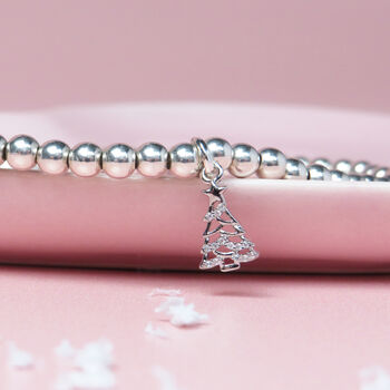 Tree Charm Silver Plated Christmas Bracelet, 2 of 3