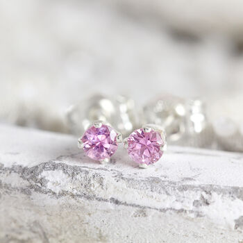 Pink Sapphire Earrings In Silver Or Gold, 4 of 12