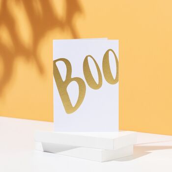 Foiled 'Boo', White Halloween Card, 2 of 6