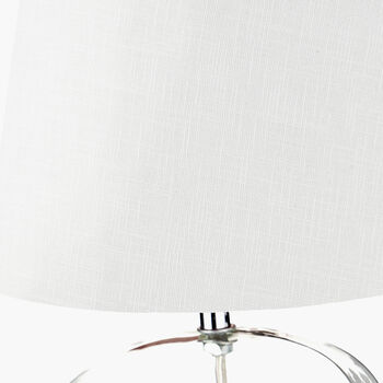 Clear Glass And White Shade Table Lamp, 5 of 10