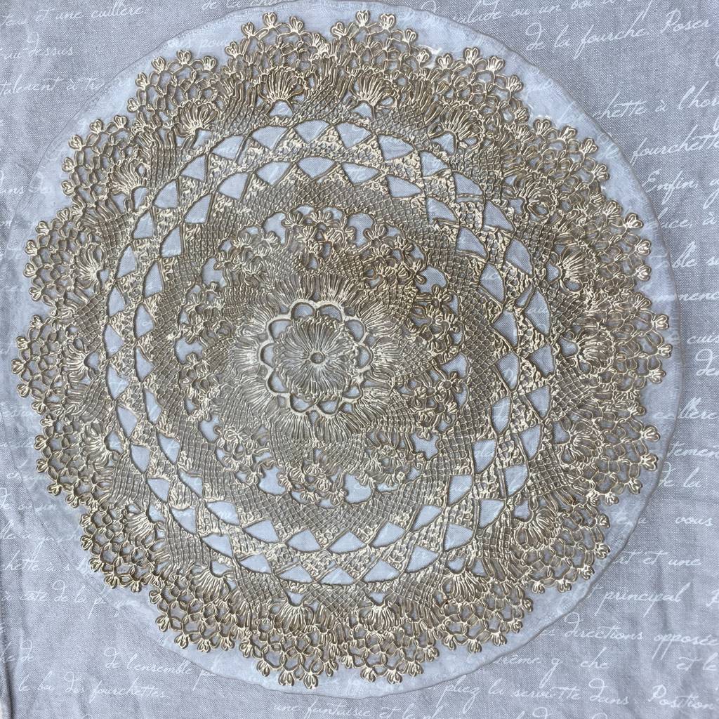 large gold laced glass serving plate by ella james