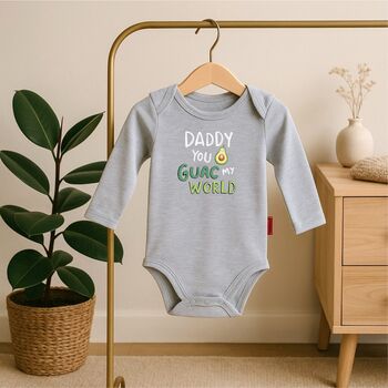 Daddy 'You Guac My World' Funny Fathers Day Baby Vest, 3 of 7
