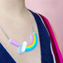 Rainbow Acrylic Necklace 'Paint It Rainbow', thumbnail 7 of 8