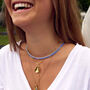 Glacier Blue Intricate Bead Necklace, thumbnail 3 of 6