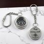 Personalised Silver Colour Compass Keyring, thumbnail 1 of 12