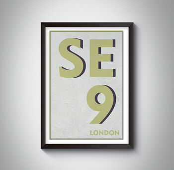 Se9 Eltham London Postcode Typography Print, 5 of 5