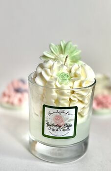 Dessert Candle Birthday Cake Parfum And Flower Wax Melt, 2 of 4