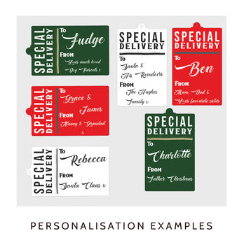 Personalised Special Delivery Christmas Gift Tags, 6 of 8