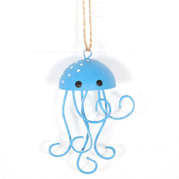Hanging Metal Jellyfish Coastal Decoration, 3 of 5