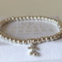 Sterling Silver Cherry Charm Beaded Bracelet, thumbnail 3 of 6