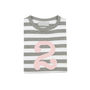 Grey Marl + White Striped Number/Age T Shirt Mallow, thumbnail 3 of 6