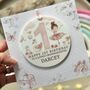 Any Age, Any Relation, 1st Birthday Or Any Age Pink Ballerina Keepsake Card, thumbnail 1 of 4