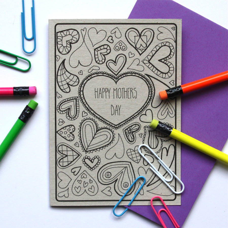 Mothers Day Colouring In Card By Adam Regester Design
