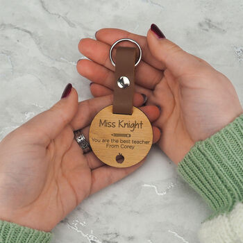 Personalised Engraved Keyring End Of Year Gift For Teacher, 8 of 9