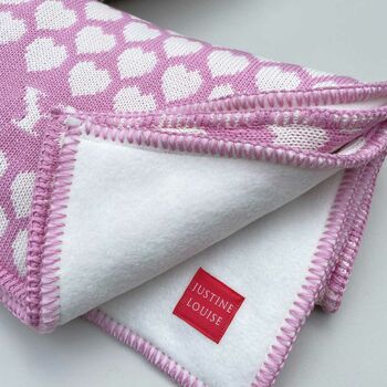 Personalised Knitted Heart Baby Blanket, 9 of 11