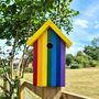Rainbow Stripe Personalised Bird Box, thumbnail 3 of 6