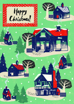 Nordic Winter Houses Christmas Card, 2 of 2