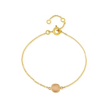 Brooklyn Rose Quartz And Gold Plated Bracelet, 3 of 4