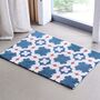 Washable Navy And Maroon Tile Doormat, thumbnail 1 of 2