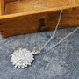 Sunflower Sterling Silver Floral Pendant Necklace, thumbnail 1 of 7